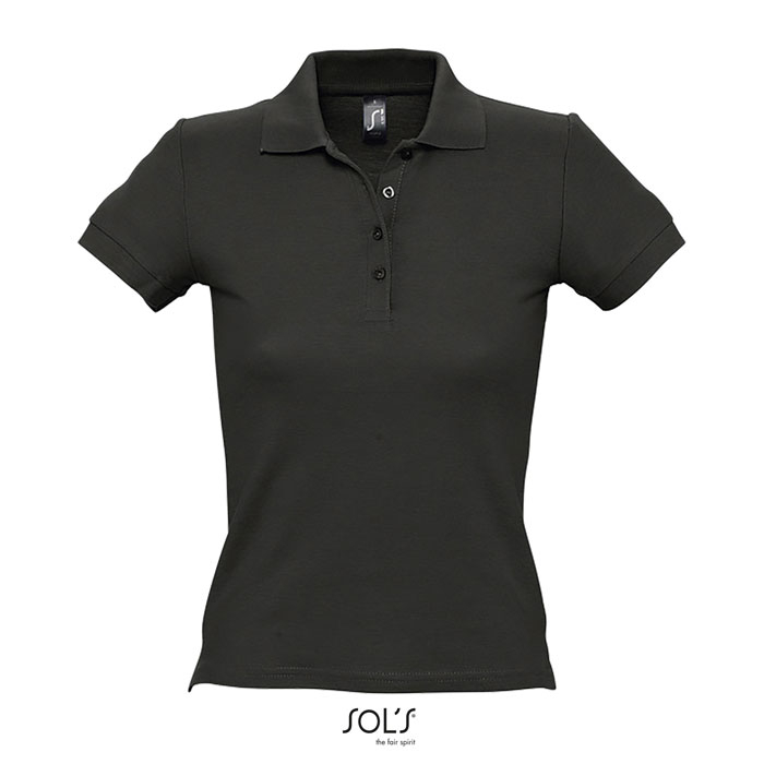 Polo femme coton promotionnel 210g - PEOPLE Noir 1